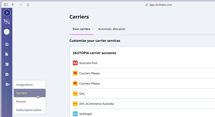 setting carriers