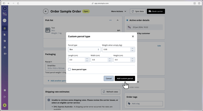 custom parcel