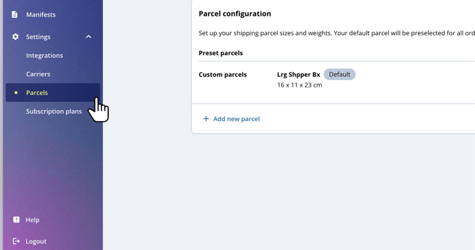 parcel settings-1